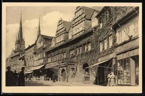 AK Saalfeld, Geschäfte und Apotheke in der Saalstrasse