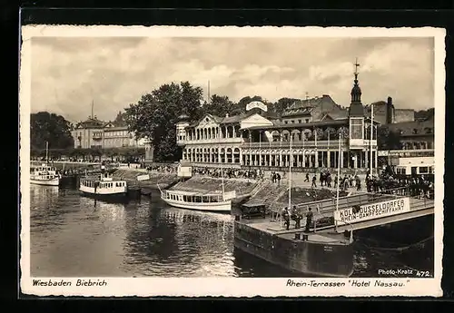 AK Wiesbaden Biebrich, Rhein Terrassen Hotel Nassau