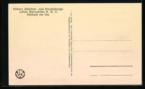 AK Simbach am Inn, Engl. Institut Marienhöhe, Turnplatz