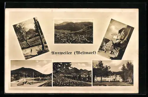 AK Annweiler /Westmark, Strassenpartie, Ortsansicht aus der Vogelschau