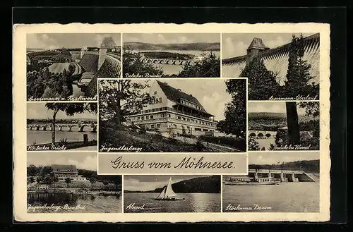 AK Körbecke-Westfalen, Jugendherberge Möhnesee, Sperrmauer