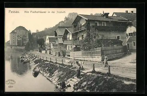 AK Passau, Alte Fischerhäuser in der Ilzstadt