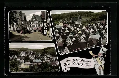 AK Freudenberg /Kr. Siegen, Bunte Ortsansichten