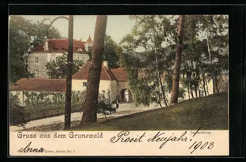 AK Berlin-Grunewald, Blick auf das Jagdschloss