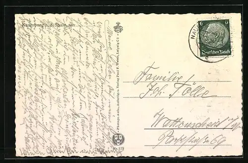 AK Naumburg /Saale, Teilansicht mit Kirchen