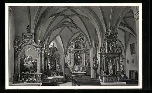 AK Aigen am Inn, Innenansicht der Wallfahrtskirche St. Leonhard