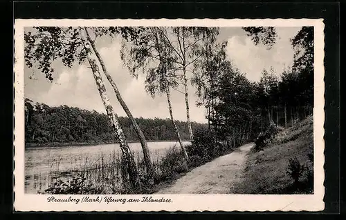 AK Straussberg /Mark, Uferweg am Ihlandsee