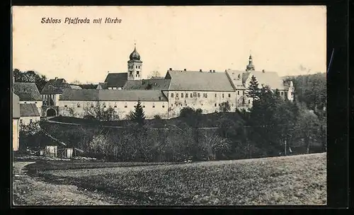 AK Pfaffroda, Schloss Pfaffroda mit Kirche