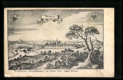 AK Windsheim, Stadt im Jahre 1650