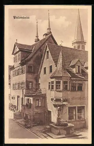 AK Weikersheim, Partie am Gasthaus