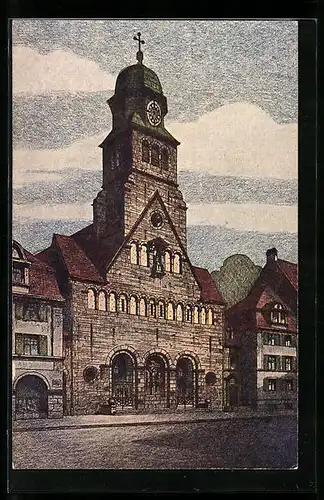 Künstler-AK Nürnberg, die katholische Kirche St. Bonifatius im Bezirk St. Leonhard der Pfarrei St. Elisabeth