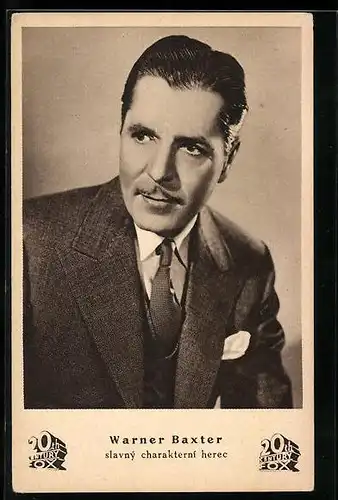 AK Schauspieler Warner Baxter im Anzug