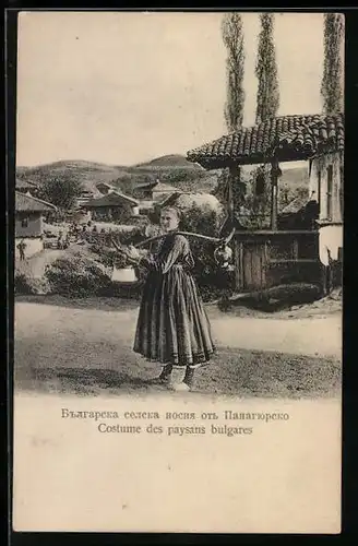 AK Frau in typischer bulgarischer Tracht