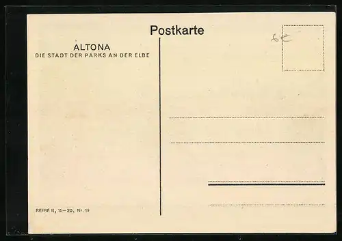 Künstler-AK Hamburg-Altona, Badegäste und Strandkörbe am Strand