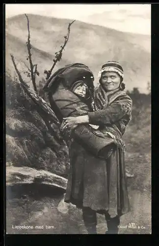 AK Lappekone med barn, norwegische Mutter mit Kind