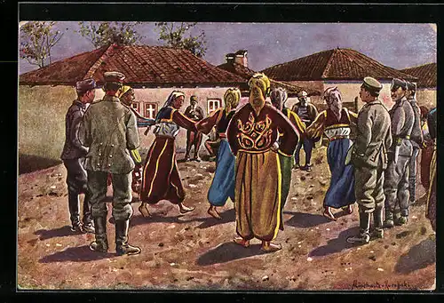 Künstler-AK Türkischer Kolo-Tanz