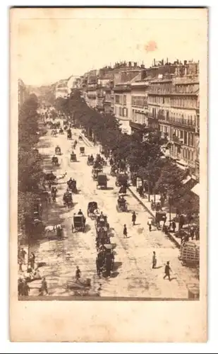 Fotografie Jules Deplanque, Paris, Ansicht Paris, Boulevard de la Madeleine, Droschken