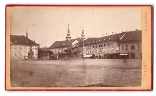 Fotografie V. Lobenwein, Klagenfurt, Ansicht Klagenfurt, Blick auf den neuen Platz mit Lindwurmbrunnen