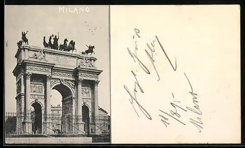 Vorläufer-AK Milano, Simplon-Tor 1895