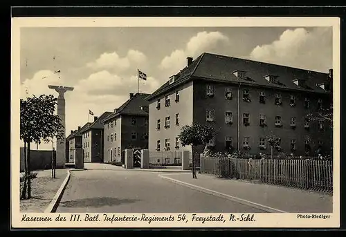 AK Freystadt, Kasernen des III. Batl. Infanterie-Regiments 54