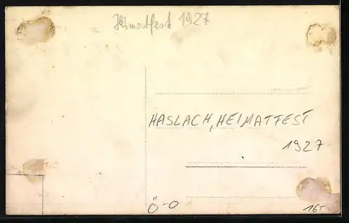 AK Haslach, Heimatfest 1927, Parade