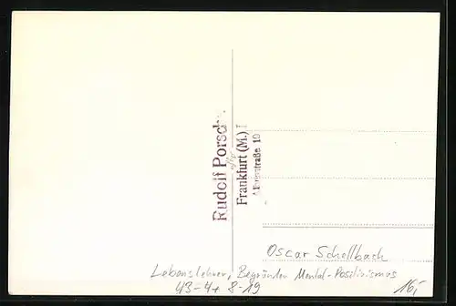 AK 1. Reichstagung Grossdeutscher-Erfolgsring, Oscar Schellbach, Lebenslehrer, Begründer Mental-Positivismus