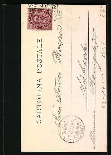 Vorläufer-AK Milano, 1895, Gesamtansicht mit Kirchturm