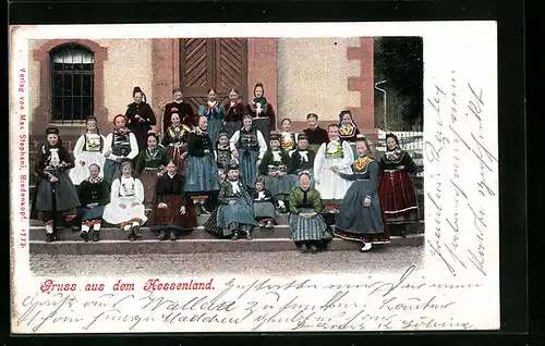 AK Junge Frauen in hessischer Tracht