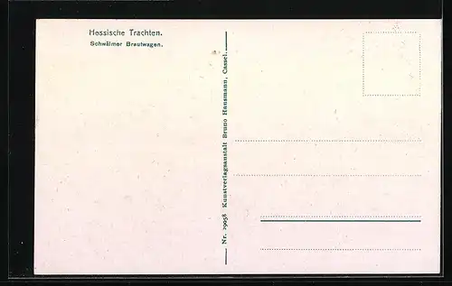 AK Schwälmer Brautwagen, hessische Tracht