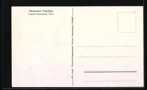 AK Paare beim Schwälmer Tanz, hessische Tracht