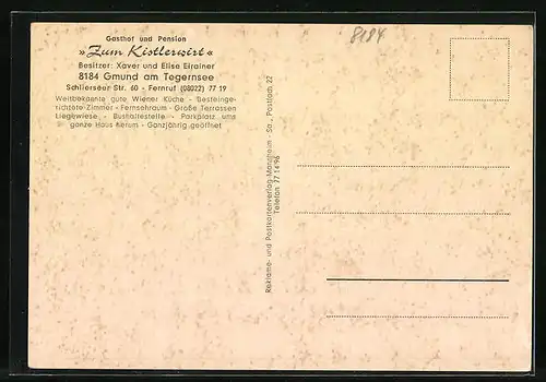 AK Gmund am Tegernsee, Gasthof und Pension Zum Kistlerwirt, Schlierseer Strasse 60