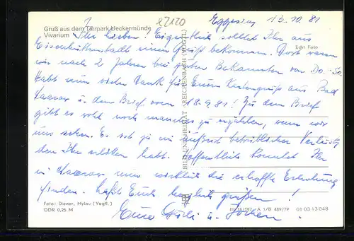 AK Ueckermünde, Tierpark Ueckermünde, Vivarium