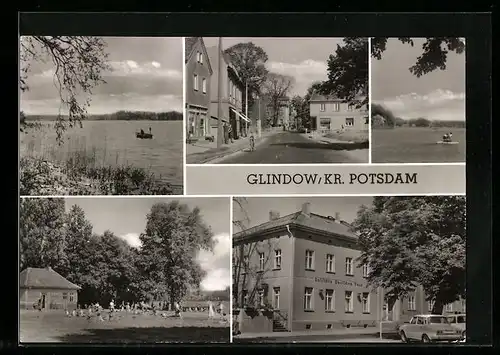 AK Glindow, Strassenpartie, Seepartie, Gaststätte Deutsches Haus