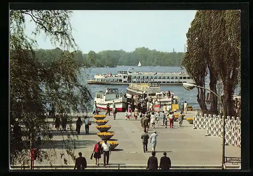 AK Berlin-Tegel, Strandpromenade und Dampfer-Anlegestelle