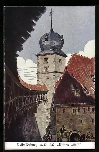 AK Coburg, Veste Coburg, Blauer Turm