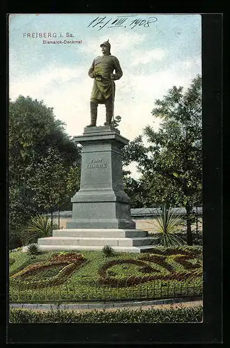 AK Freiberg i. Sa., Bismarck-Denkmal