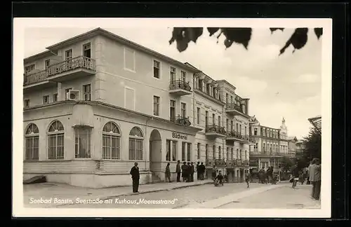 AK Bansin / Usedom, Seestrasse mit Kurhaus Meeresstrand