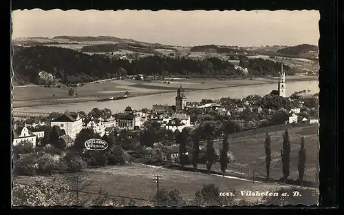 AK Vilshofen a. D., Ortsansicht aus der Vogelschau