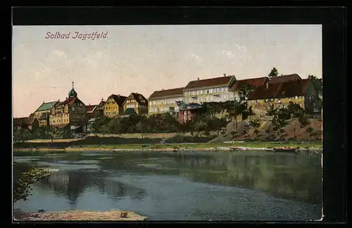 AK Jagstfeld, Ortspartie vom Neckar aus gesehen