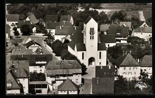 AK Neuenburg / Baden, Ortspartie mit Kirche