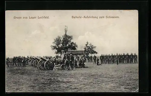 AK Lechfeld, Lager Lechfeld, Batterie-Aufstellung zum Schiessen