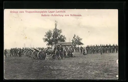 AK Lechfeld, Lager Lechfeld, Batterie-Aufstellung zum Schiessen