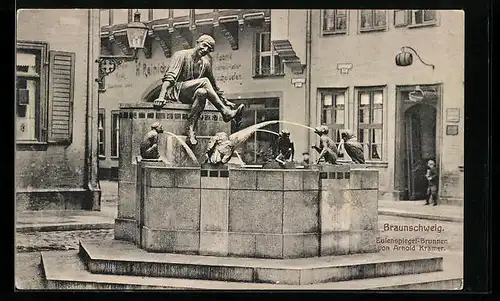 AK Braunschweig, Eulenspiegel-Brunnen von Arnold Kramer