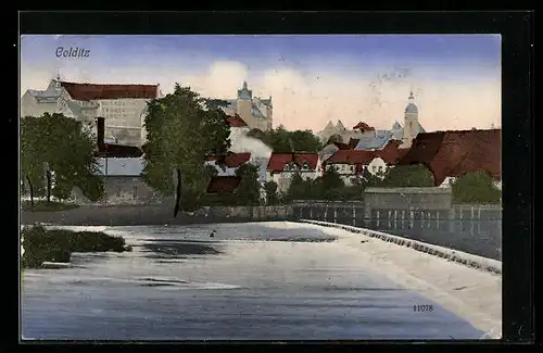 AK Colditz, Ortspartie mit Wehr