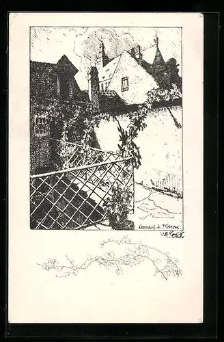 Künstler-AK Ulf Seidl: Krems an der Donau, Haushof