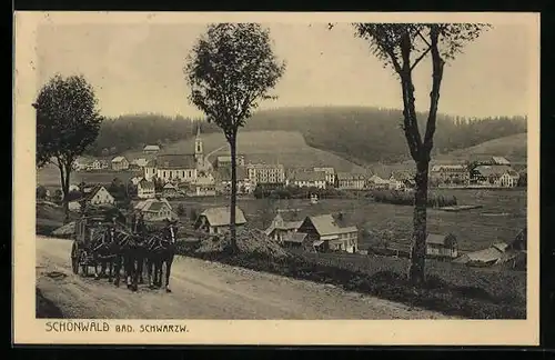 AK Schönwald / Schwarzwald, Ortsansicht mit Kirche