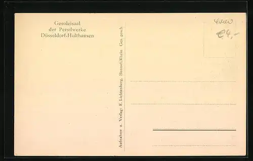 AK Düsseldorf-Holthausen, Gesoleisaal der Persilwerke