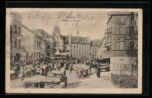 AK Neuss, Markt mit Rathaus