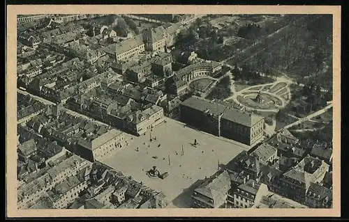 AK Erlangen, Ortspartie vom Flugzeug aus gesehen