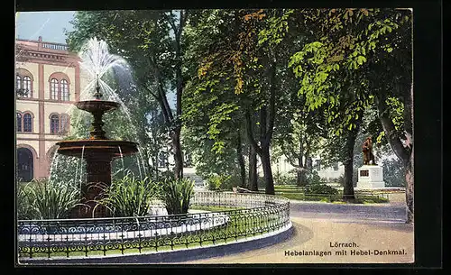 AK Lörrach, Hebelanlagen mit Hebel-Denkmal